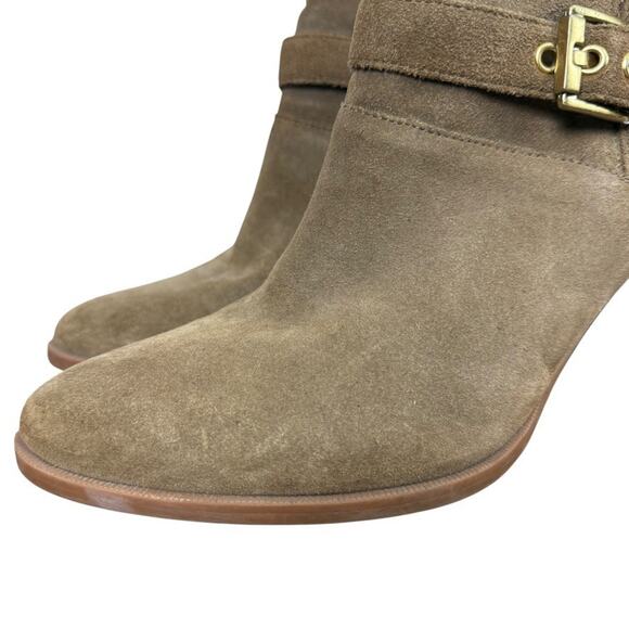 Franco Sarto Dorinda Womens Beige Chunky High Heel Ankle Boots Booties sz 9 - Picture 8 of 16